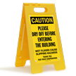 FloorBoss Caution Please Dry Off Wet Floor Sign