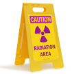 Caution, Radiation Area with Graphic Free Standing Sign