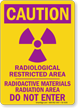 Caution Radiological Restricted Area Warning Sign