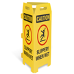 Caution: Slippery When Wet Trifold Floor Sign