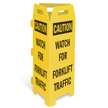 Caution: Watch for Forklift Traffic Trifold Floor Sign