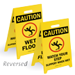 Reversible Fold-Ups® Caution Watch Your Step/Wet Floor Reversible Sign