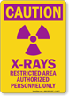 Caution X-Rays Area Sign