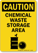 Caution Chemical Waste Storage Sign