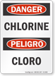 Chlorine Bilingual OSHA Danger Sign