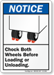 Chock Wheels Before Loading Unloading Sign