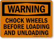 Warning Chock Wheels Loading Unloading Sign