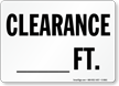 Clearance Feet Sign