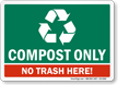 Compost Only No Trash Here Sign