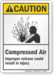 Compressed Air ANSI Caution Sign