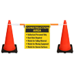 Cone Bar Barricade Sign