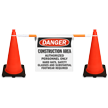 Cone Bar Barricade Sign