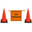 Cone Bar Barricade Sign