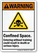 Confined Space, Entering Without Training Result Death Sign