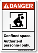 Danger Confined Space Authorized Personnel Sign