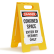 Danger Confined Space Enter By Permit Floor Sign