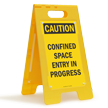 Caution Confined Space Fold-Ups® Floor Sign