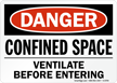 Danger: Confined Space Ventilate Before Entering