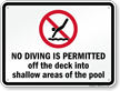 Connecticut No Diving Sign