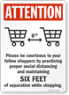 Attention Please Be Courteous Social Distancing Sign