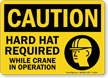 Hard Hat Required Crane In Operation Sign