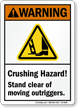 Crushing Hazard Stand Clear Of Moving Outriggers Sign
