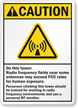 Custom ANSI Caution RF Symbol Sign