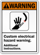 Custom Electrical Hazard ANSI Warning Sign