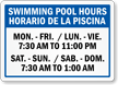 Customizable Bilingual Pool Hours Sign