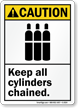 Caution (ANSI) Keep All Cylinders Chained Sign