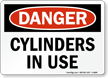 OSHA Danger Cylinders In Use Sign