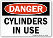 OSHA Danger   Cylinders In Use Sign