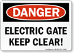 Danger Electric Gate Sign