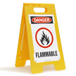 Danger Flammable with Graphic Free-Standing Sign
