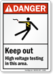 Danger High Voltage Area Sign