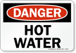 Danger: Hot Water Sign