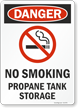 No Smoking, Propane Tank Storage