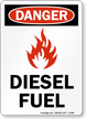 Danger Diesel Fuel (with graphic) Sign