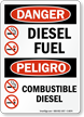 Danger Diesel Fuel Bilingual Sign