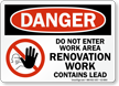 Do Not Enter Contains Lead OSHA Danger Sign