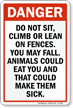 Do Not Sit Climb On Fences Sign