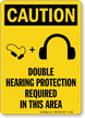 Double Hearing Protection Required Ppe Caution Sign