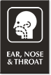 Ear, Nose and Throat Engraved Sign, ENT Symbol