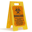 Eating, Drinking, Smoking Prohibited Biohazard Floor Standing Sign