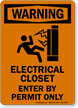 Electrical Closet Enter By Permit Only Warning Sign