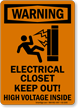 Electrical Closet Keep Out High Voltage Sign