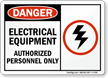 OSHA Danger Electrical Equipment Authorized Personnel Sign