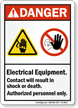 Electrical Equipment, Authorized Personnel Only ANSI Danger Sign