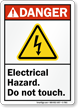 Electrical Hazard Do Not Touch ANSI Danger Sign