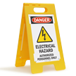 Electrical Hazard Authorized Personnel Only Standing Floor Sign